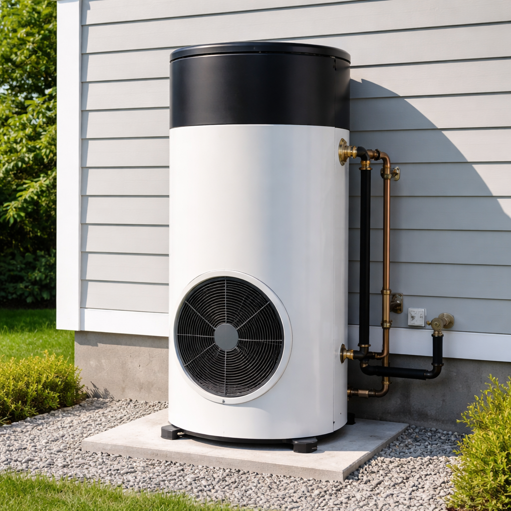 Heat pump geyser installed outside a Western Cape home